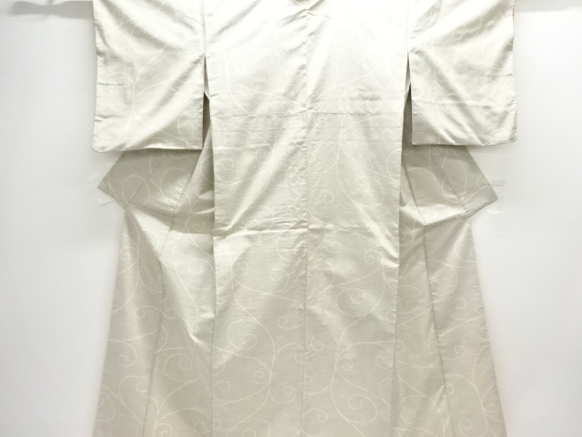 JAPANESE KIMONO / ANTIQUE KARAKUSA PATTERN WOVEN TOKAMACHI TSUMUGI KIM